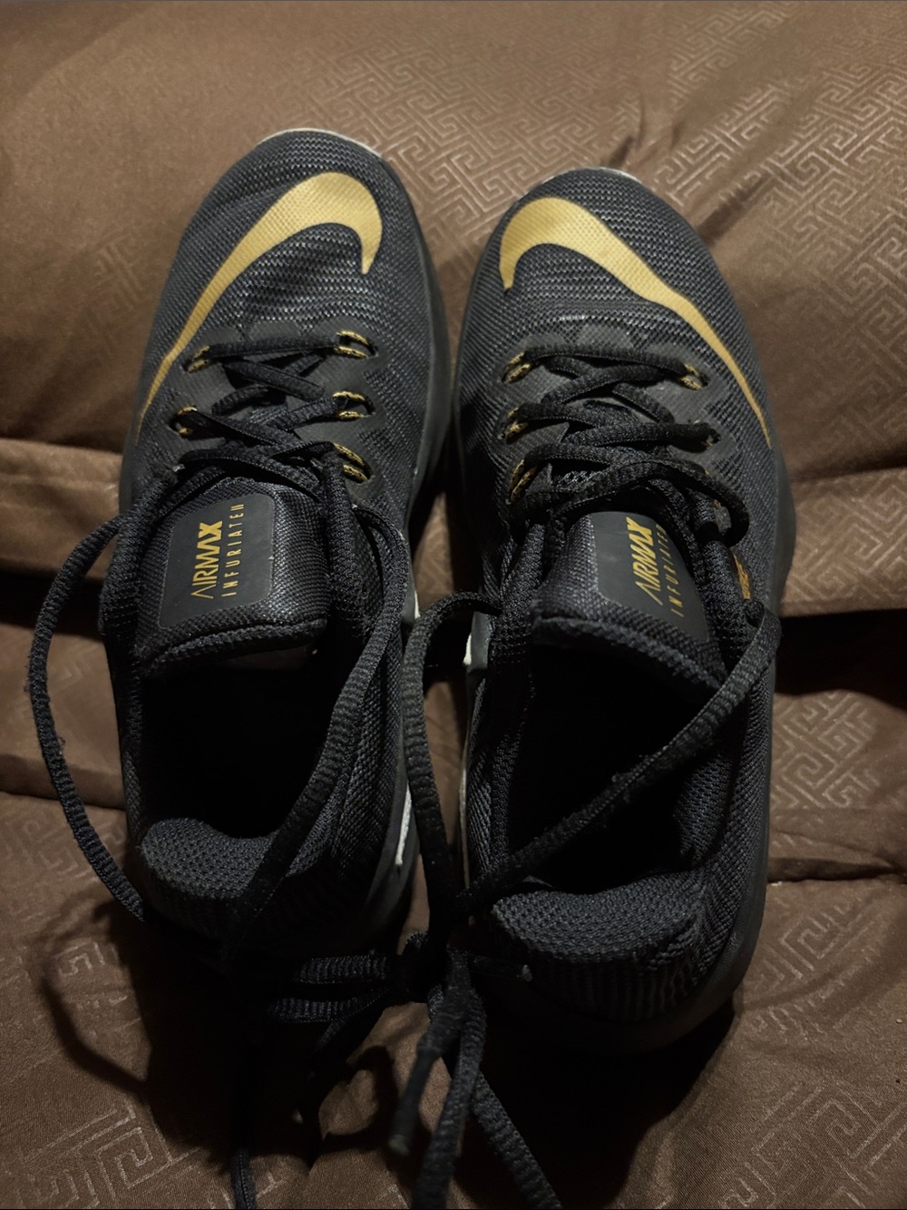 Nike Men’s Athletic Shoes - Black with Gold Swoosh